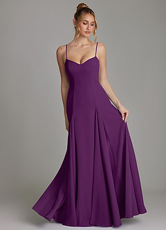 Azazie Imani Bridesmaid Dresses Grape A-Line Sweetheart Neckline Chiffon Dress image4