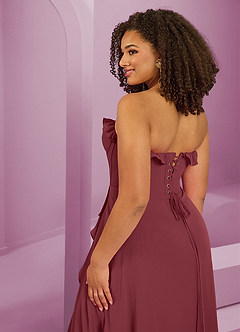 Barbie ♥ Azazie Bridesmaid Dresses Merlot A-Line Sweetheart Neckline Chiffon Dress image9