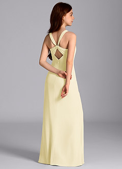 Azazie Mero Junior Lemon Sorbet Mermaid Pleated Chiffon Dress image7