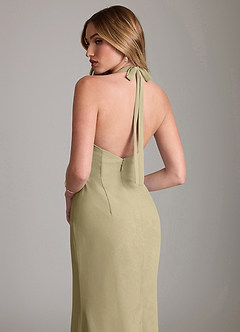 Azazie Valerie Bridesmaid Dresses Moss Green Mermaid Pleated Chiffon Dress image6