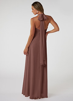 Azazie Fifi Bridesmaid Dresses Espresso A-Line Strapless Chiffon Convertible Dress image3