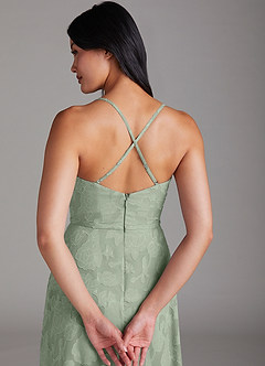 Azazie Naeem Bridesmaid Dresses Agave A-Line Floral Burnout Dress image5