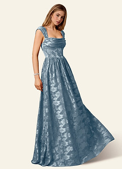 Briar Dusty Blue Off-Shoulder Pleated Prom Dress image5