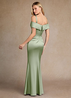 Azazie Laredo vestidos de madre de la novia Vestido de Salvia Polvorienta de Satén Elástico de Sirena con Vestidos sin tirantes image4