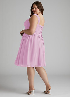Azazie Angie Brautjungfernkleider A-Linie Korsett Chiffon Kleid Bonbonrosa image12