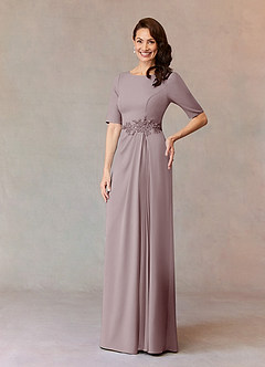 Azazie Joelle Mother of the Bride Dresses Vintage Mauve A-Line Sequins Stretch Crepe Dress image1