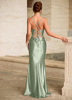 Scarlett Menthe Verte Robe de bal sirène dos nu à lacets image8