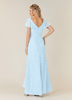 Azazie Knox Kleider für die Brautmutter A-Linie V-Hals Chiffon Kleid Himmelblau image4