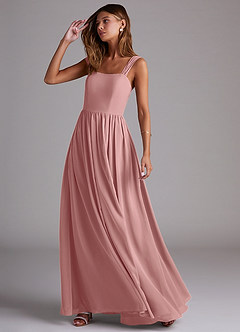 Azazie Calianna Bridesmaid Dresses Dusty Rose A-Line Off the Shoulder Chiffon Convertible Dress image3