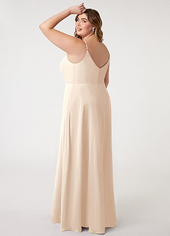 Azazie Daenerys Bridesmaid Dresses White Alabaster A-Line Cowl Chiffon Dress image14