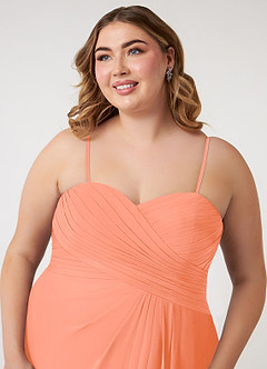 Azazie Arabella Allure Abiti da Damigella Abito Convertibile A-Line in Chiffon Scollo a Cuore Tramonto image19