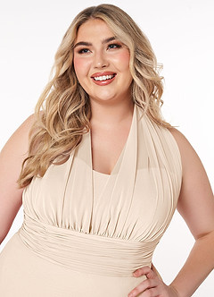 Azazie Fifi Bridesmaid Dresses White Alabaster A-Line Strapless Chiffon Convertible Dress image16