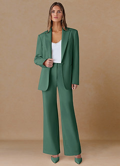 front Marina Eukalyptus Hose mit geradem Bein und feinem Webmuster