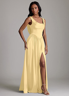 Azazie Novi Bridesmaid Dresses Butter A-Line with Pockets Stretch Satin Dress image5