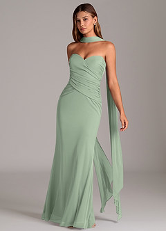 Azazie Katelyn Brudtärnklänningar Klänning av Tubklänning i Maska Axelbandslös Dusty Sage Konvertibel image3