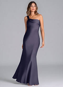 Azazie Driea Brudtärnklänningar Klä av Sjöjungfru i Stretch Satin Ena axeln Stormig image3