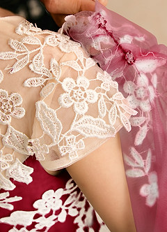 Azazie Dandelion Flower Girl Dresses Scarlet Ball-Gown Lace Dress image8