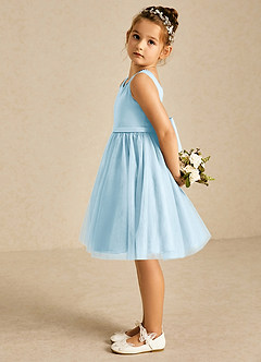 Azazie Sarina Final Sale Black A-Line Bow Tulle Dress image4