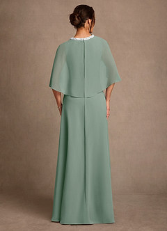 Azazie Winnifred Abiti per la Madre della Sposa Abito A-Line in Chiffon Perline Salvia Argentata image3
