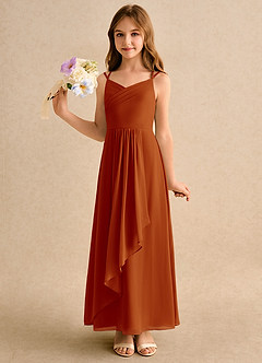 Azazie Zaida Girls Formal Flower Girl Klänningar Klänning A-Line i Chiffong Plisserad image6