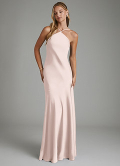 Azazie Carly Brautjungfernkleider Wandelbar Meerjungfrau-Linie Plissee Stretch-Satin Kleid Zartrosa image8
