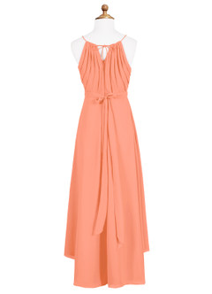 Azazie Oaklynn Junior Robe Trapèze en Mousseline de soie Plissée Coucher De Soleil image7