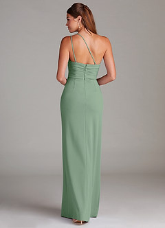 Azazie Eren Jurken voor bruidsmeisjes Jurk van Stretch crêpe met Kolom One-Shoulder Matcha image2