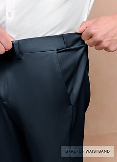 front Vincent Azul Marino Pantalones de vestir estructurados de alta elasticidad