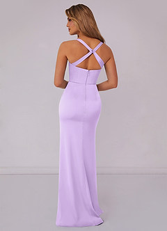 Barbie ♥ Azazie Bridesmaid Dresses Lilac Mermaid Pleated Stretch Satin Dress image2