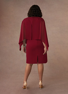 Azazie Maryam Mother of the Bride Dresses Burgundy Sheath Lace Chiffon Dress image9