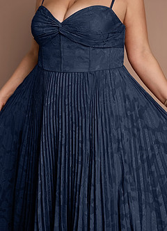 Annie Navy Pleated Midi Dress image12