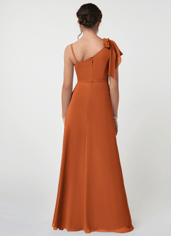 Azazie Aidy Junior Amethyst A-Line Bow Chiffon Dress image2