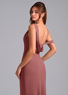 Azazie Madelyn Brautjungfernkleider Wandelbar Meerjungfrau-Linie Schulterfrei Chiffon Kleid Amethyst image2