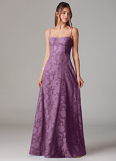 Azazie Valentine Suknie dla druhen Linia A Dekolt w kształcie serca Kwiatowe wypalenie Do ziemi Sukienka image1