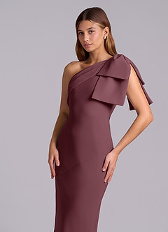 Azazie Yuanna Bridesmaid Dresses Sangria Mermaid One Shoulder Chiffon Dress image7