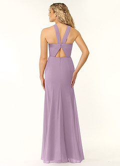 Azazie Rue Bridesmaid Dresses Wisteria A-Line Halter Chiffon Dress image3