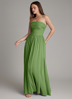 Azazie Andreina Bridesmaid Dresses Basil A-Line Pleated Chiffon Dress image5