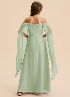 Azazie Moana Junior Linia A Pofałdowany Szyfon Długość podłogi Młodsza druhna Sukienka image2