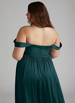 Azazie Morana Brautjungfernkleider Wandelbar A-Linie Schulterfrei Stretch-Satin Kleid Kiefer image18