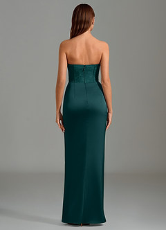 Azazie Emilia Bridesmaid Dresses Pine Mermaid Strapless Stretch Satin Dress image2