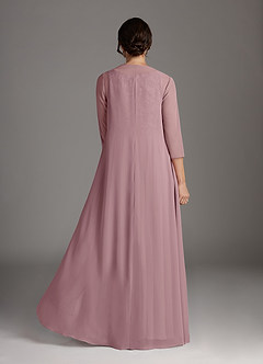 Azazie Kana Mother of the Bride Dresses Dusty Rose A-Line Scoop lace Chiffon Dress image4