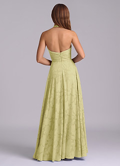 Azazie Tessie Brudtärnklänningar Klä av A-Linje i Blommig Utbrändhet Plisserad Citronsorbet image2