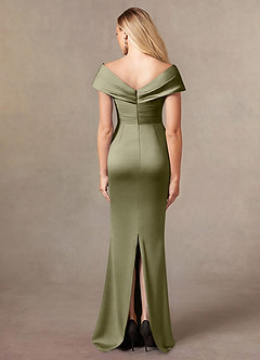 Azazie Ludlow Kleider für die Brautmutter Meerjungfrau-Linie Plissee Stretch-Satin Kleid Pistazie image4