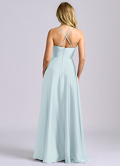 Azazie Truce Bridesmaid Dresses Mist A-Line Stretch Satin Dress image2