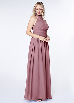 Azazie Iman Bridesmaid Dresses Vintage Mauve A-Line A-Line Ruched Chiffon Dress image5