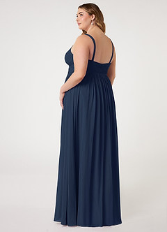 Azazie Chanel Bridesmaid Dresses Dark Navy A-Line Pleated Chiffon Dress image9