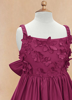Azazie Midge Robe Demoiselle D'honneur Fillette Robe Trapèze en Mat Satiné Arc Mûre image8