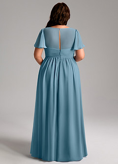 Azazie Verna Maternity Bridesmaid Dresses A-Line V-Neck Ruched Chiffon Floor-Length Dress image12
