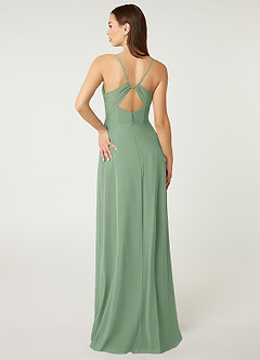Azazie Minie Bridesmaid Dresses Matcha A-Line Bow Chiffon Dress image2