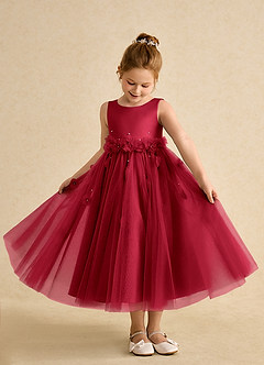 Azazie Lux Flower Girl Dresses Scarlet A-Line Beaded Tulle Dress image3
